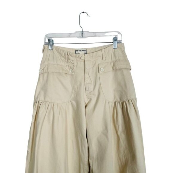 We The Free Free People NWOT Baggy Lotus Jeans Size 28 Almond Milk Color - Picture 8 of 13